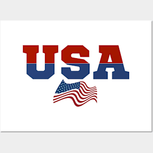 USA, American flag independence day design for bright colors Posters and Art